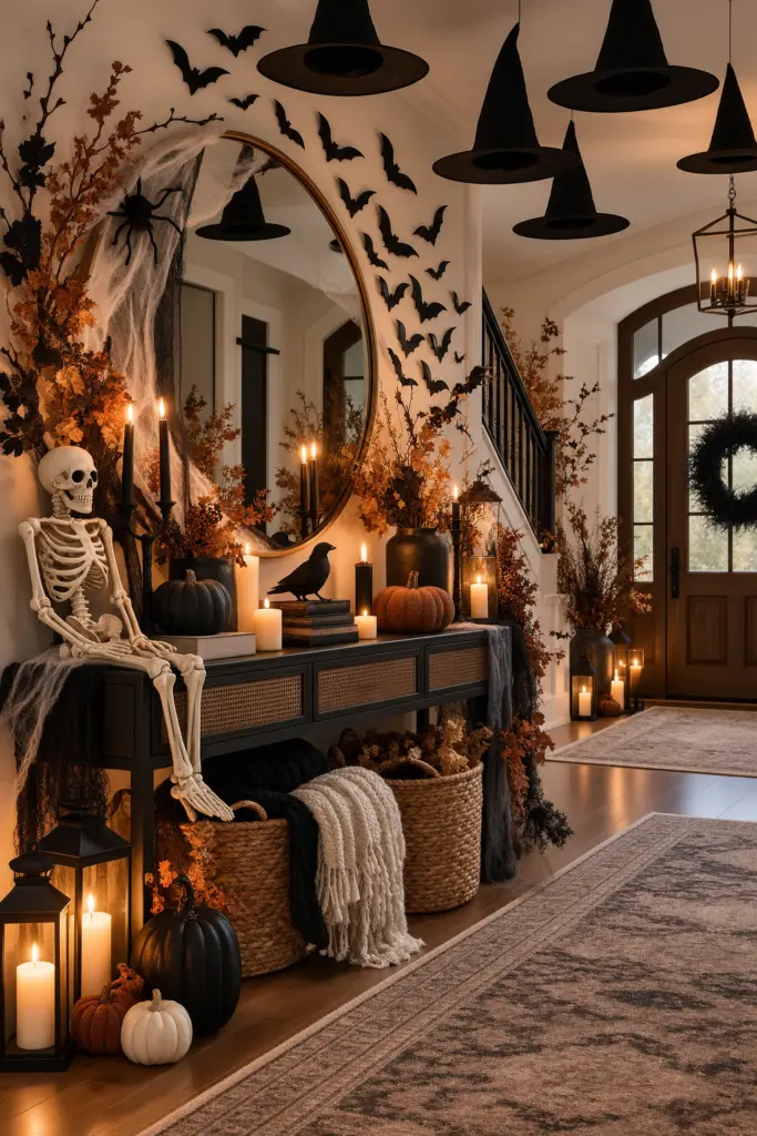 25+ Spooky Halloween Entryway Decor Ideas 26 Moody Halloween Entryway Glow