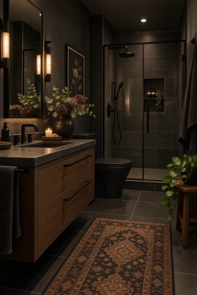 30+ Moody Bathroom Ideas for 2027 17 Moody Luxurious Bathroom Retreat
