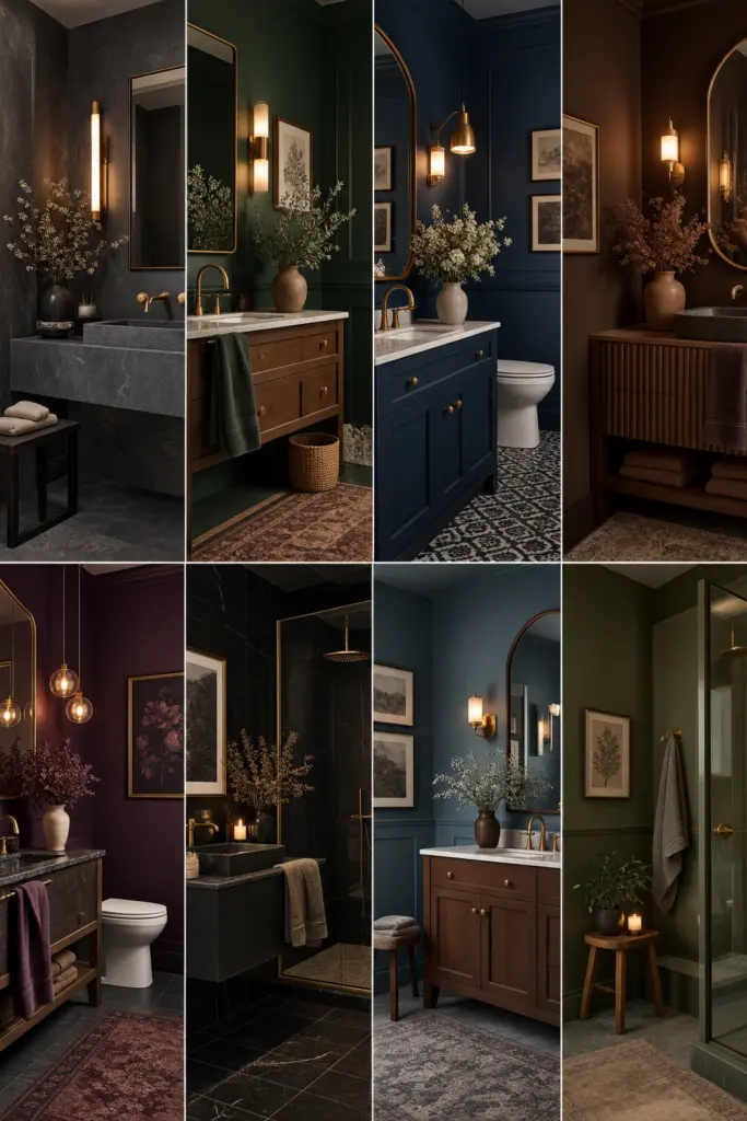 30+ Moody Bathroom Ideas for 2027 22 Moody Bathroom Ideas Collage