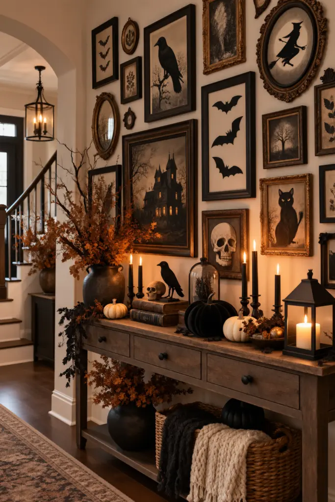 25+ Spooky Halloween Entryway Decor Ideas 21 Moody Vintage Halloween Gallery Hallway