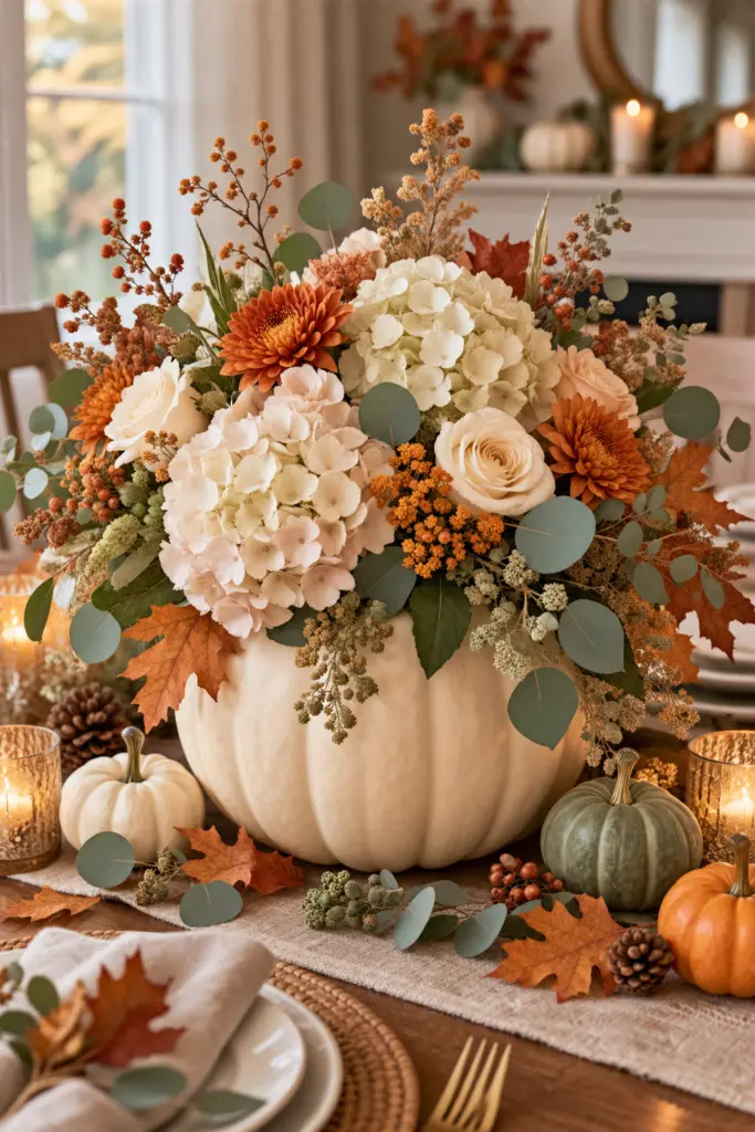 How to Make Pumpkin Centerpieces 10 Autumn Pumpkin Floral Tabletop Centerpiece