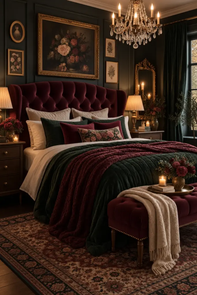 Romantic Bedroom With a Tufted Headboard