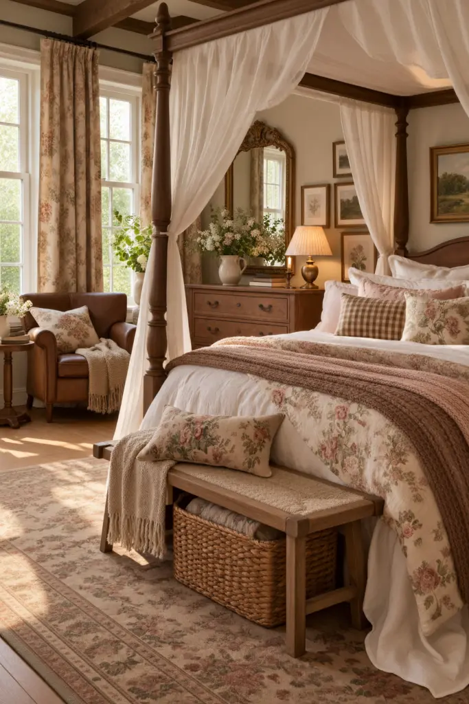 25+ Warm Cozy Cottage Bedroom Ideas 22 Romantic country cottage bedroom