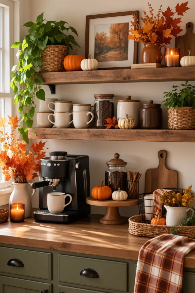 Rustic Fall Coffee Bar Decor