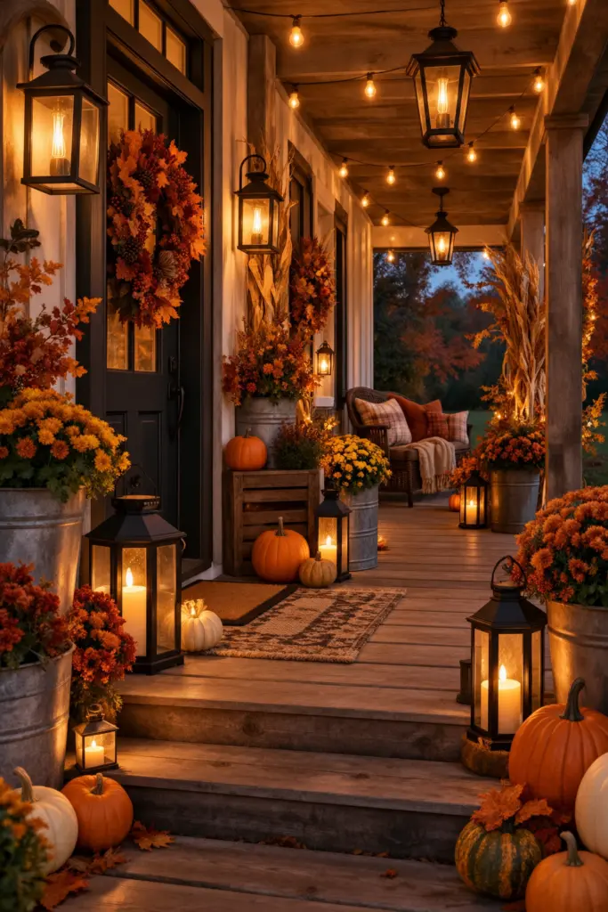 Beautiful Fall Porch Lighting Ideas In 2026 12 Rustic Farmhouse Fall Lighting