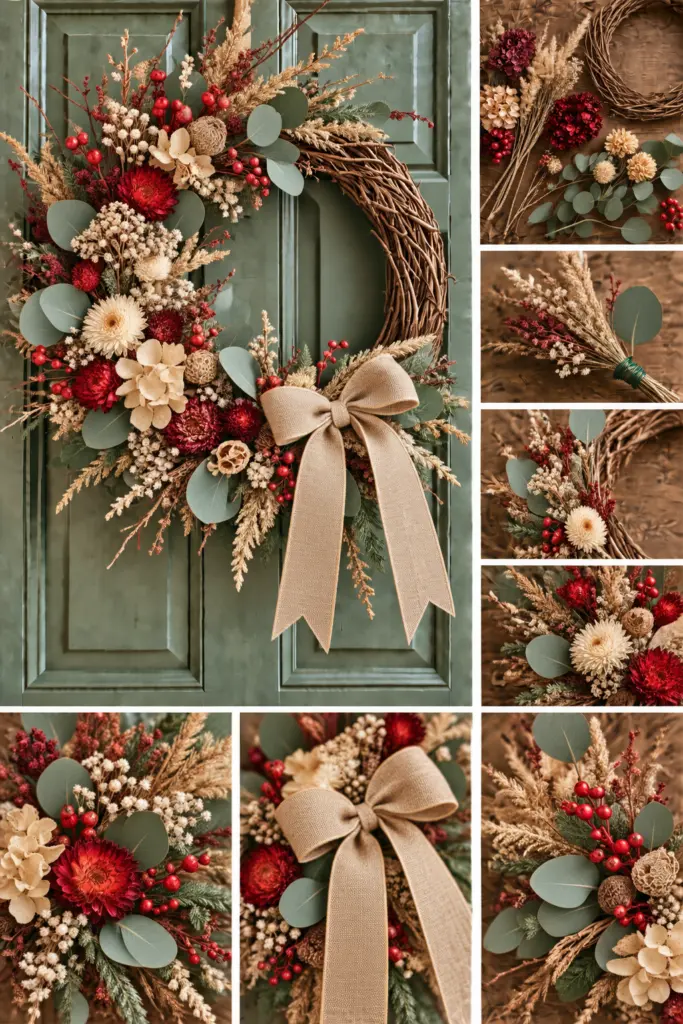 30+ DIY Christmas Wreath Ideas 21 Rustic Holiday Wreath Styling Collage