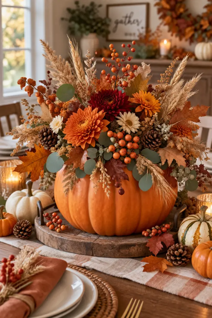How to Make Pumpkin Centerpieces 9 Rustic pumpkin centerpieces