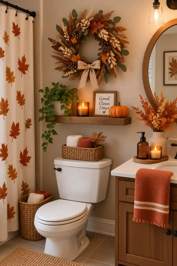 20+ Cozy Fall Bathroom Decor Ideas 14 20+ Cozy Fall Bathroom Decor Ideas