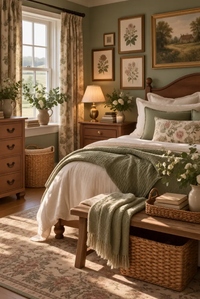 25+ Warm Cozy Cottage Bedroom Ideas 21 Soft Sage Green Cottage Bedroom