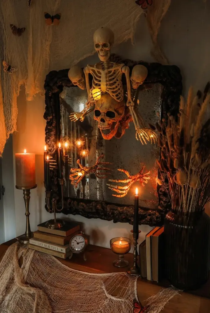25+ Unique & Festive Halloween Mirror Decor Ideas & Photos