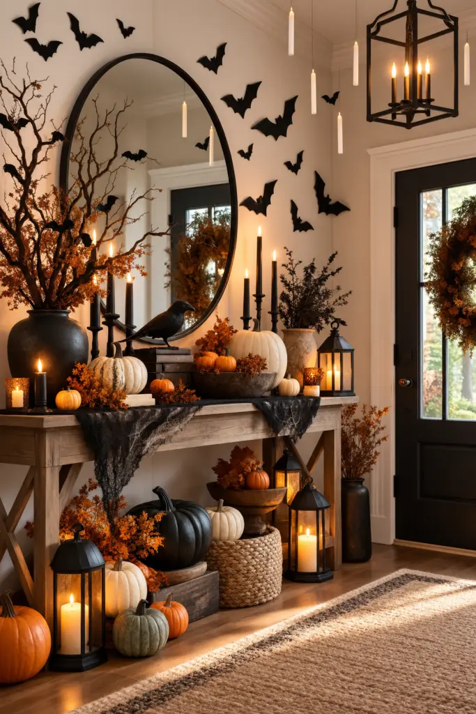 25+ Spooky Halloween Entryway Decor Ideas 14 Spooky Halloween Entryway Decor With Pumpkins