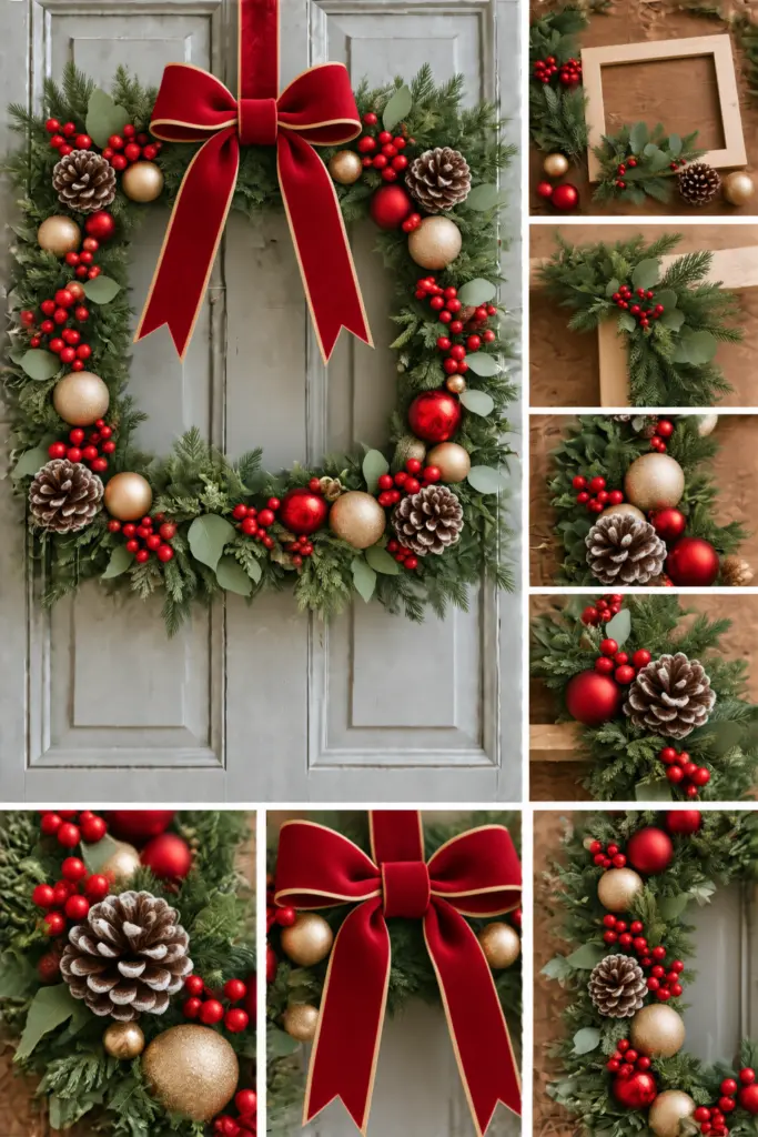 30+ DIY Christmas Wreath Ideas 28 Square Christmas Wreath