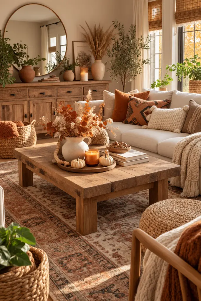 20+ Stunning Fall Boho Living Room Ideas 5 Boho Autumn Living Room