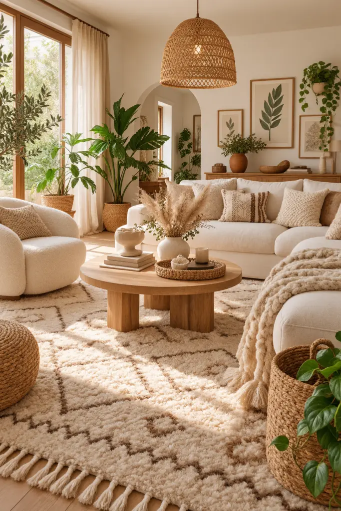 Soft Neutral Boho Living Room