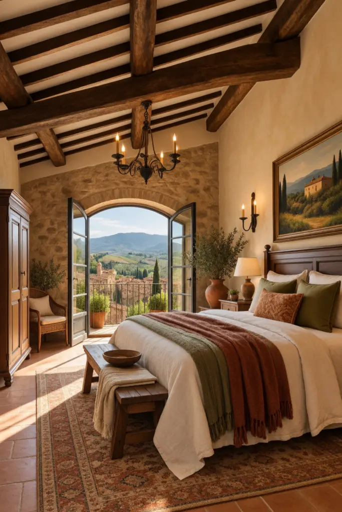 Sunlit Tuscan Bedroom Retreat