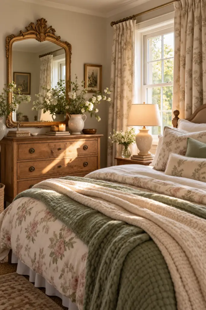 25+ Warm Cozy Cottage Bedroom Ideas 11 Sunlit Vintage Cottage Bedroom