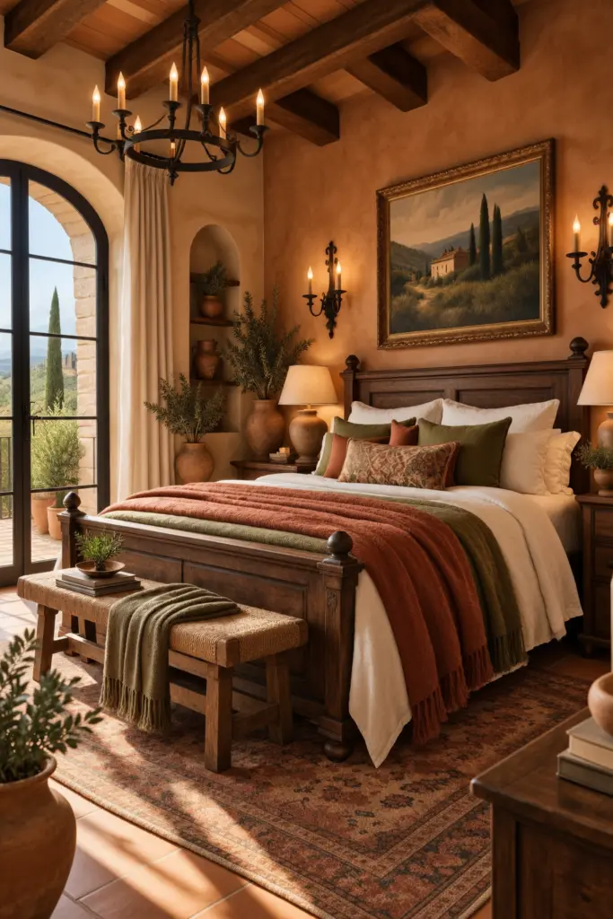 Tuscan bedroom design 