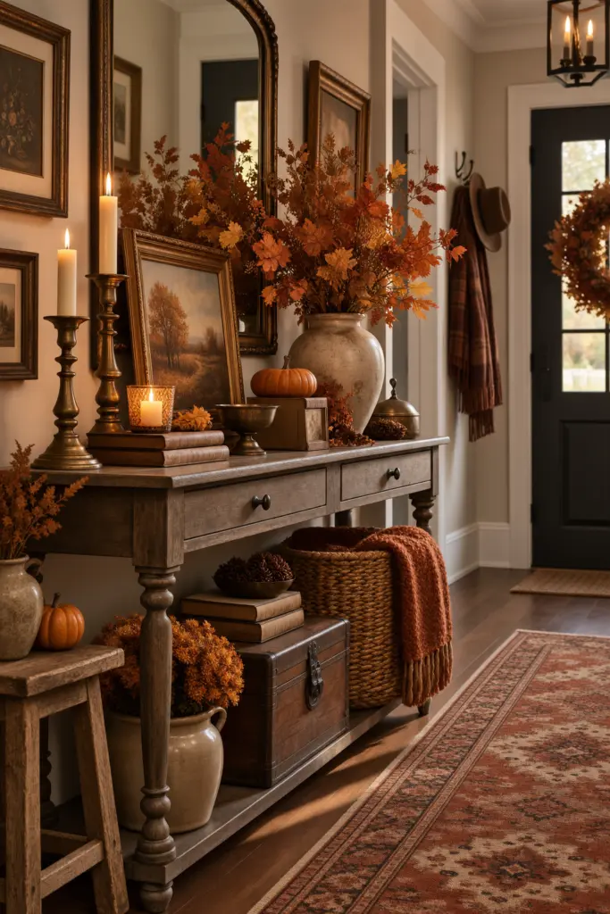 Fall Entryway Decor Ideas (Cozy & Welcoming) 15 Vintage Fall Entryway Decor