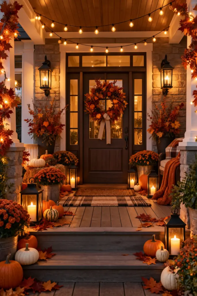 Beautiful Fall Porch Lighting Ideas In 2026 17 Wall Sconces With String Lights