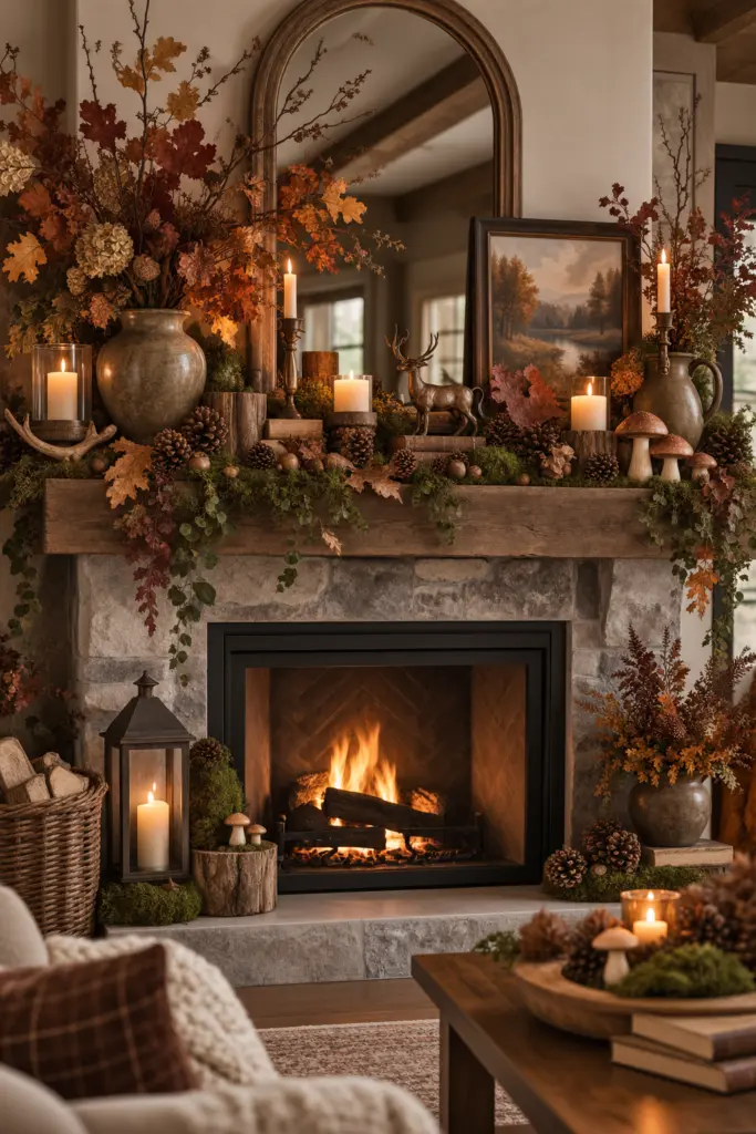Fall Mantel Decor Ideas in 2026 16 Woodland-Inspired Display