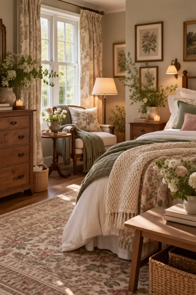 25+ Warm Cozy Cottage Bedroom Ideas 16 charming reading corner