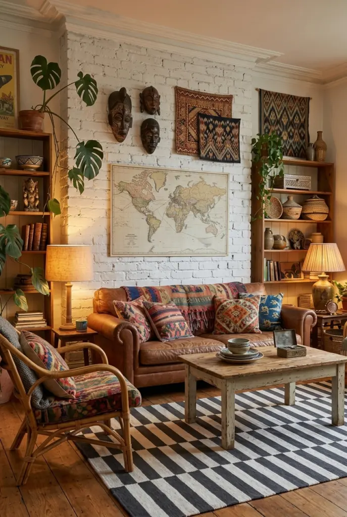 Boho Living Room with Global-Inspired Touch