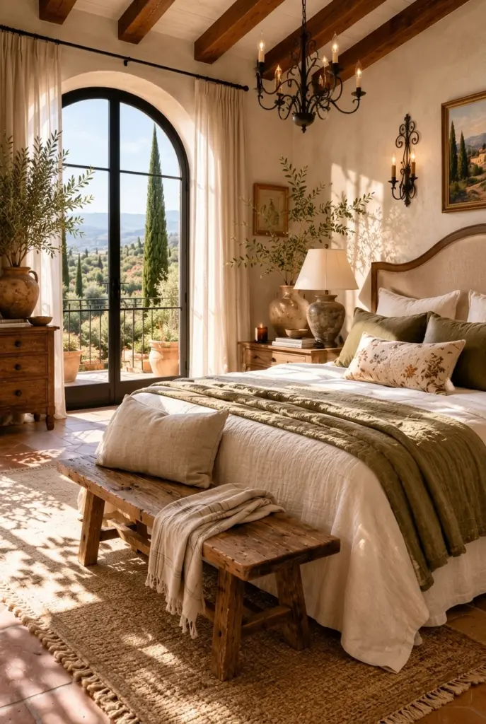 Bedroom Rustic Wooden Bench 