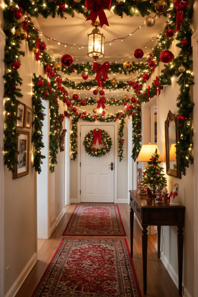 90s Christmas Aesthetic - 30 Cozy Magical Holiday Decorating Ideas 8 90s Christmas Hallway