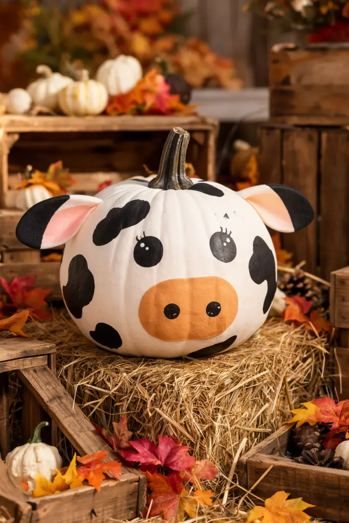 Adorable Cow Pumpkin