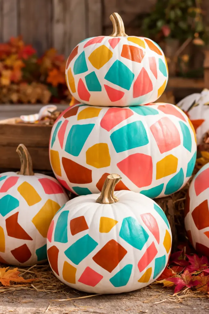 Colorful Geometric Pumpkin