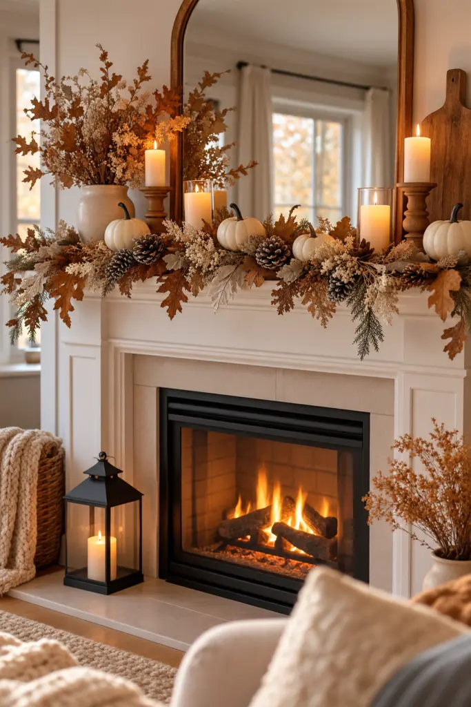  Soft Autumn Touch to Your Fireplace Mantel