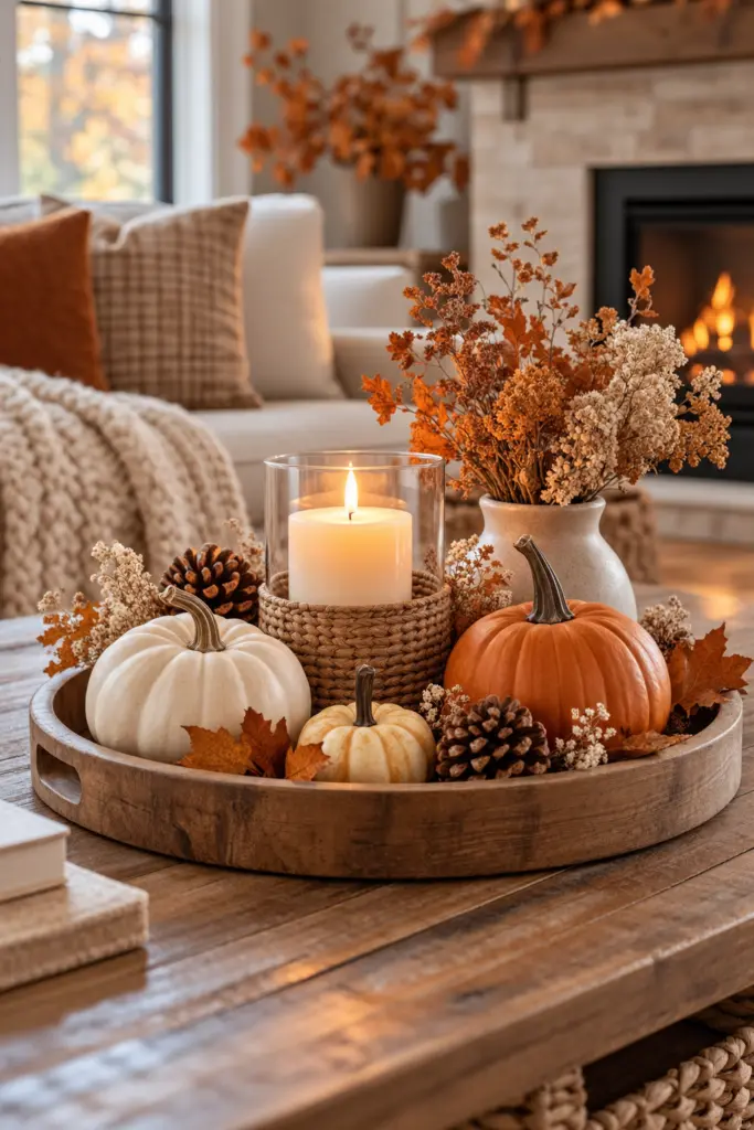 Natural Pumpkin Coffee Table Tray