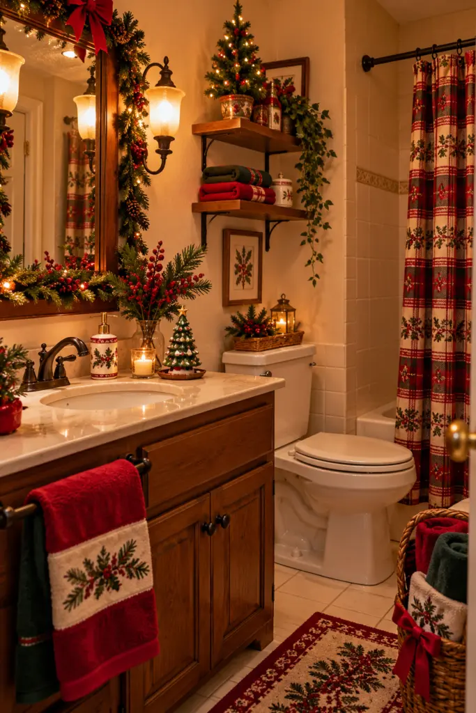 90s Christmas Aesthetic - 30 Cozy Magical Holiday Decorating Ideas 16 90s Christmas Bathroom Ideas
