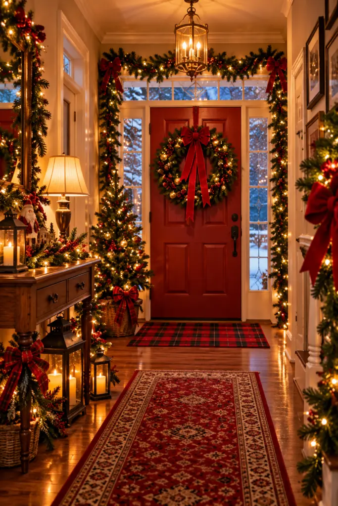 90s Christmas Aesthetic - 30 Cozy Magical Holiday Decorating Ideas 10 90s Christmas Aesthetic in Entryway