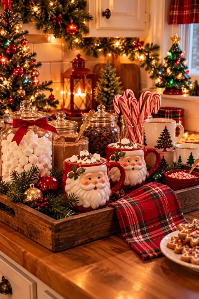 90s Christmas Aesthetic - 30 Cozy Magical Holiday Decorating Ideas 15 Cozy Christmas Hot Cocoa Station