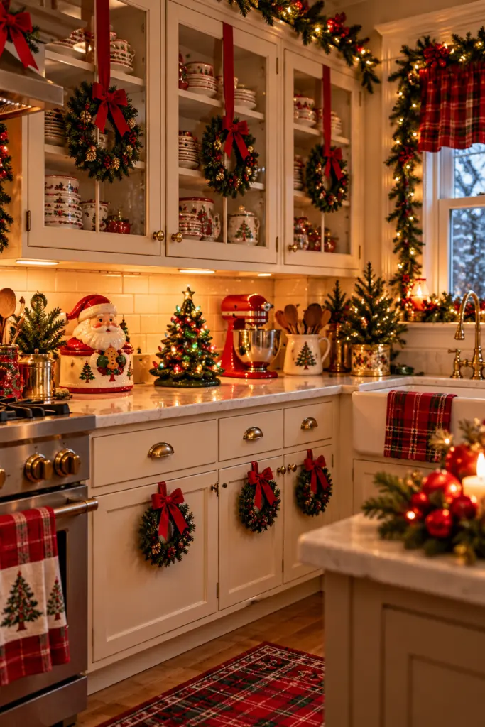 90s Christmas Aesthetic - 30 Cozy Magical Holiday Decorating Ideas 13 90s Christmas Kitchen Cabinets decor