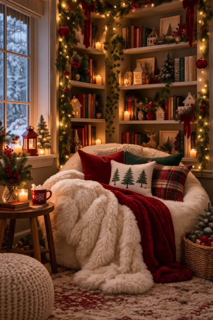 Cozy Winter Reading Nook Decor