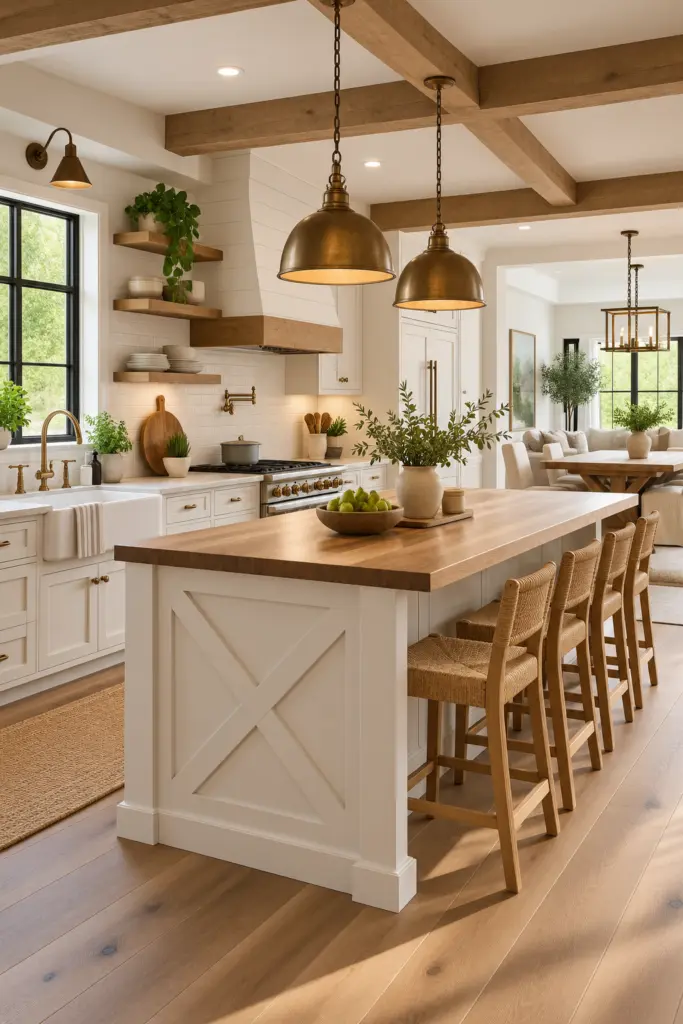 30 Beautiful Open Kitchen Designs Ideas & Inspirations 7 Modern Farmhouse Open Kitchen Designs