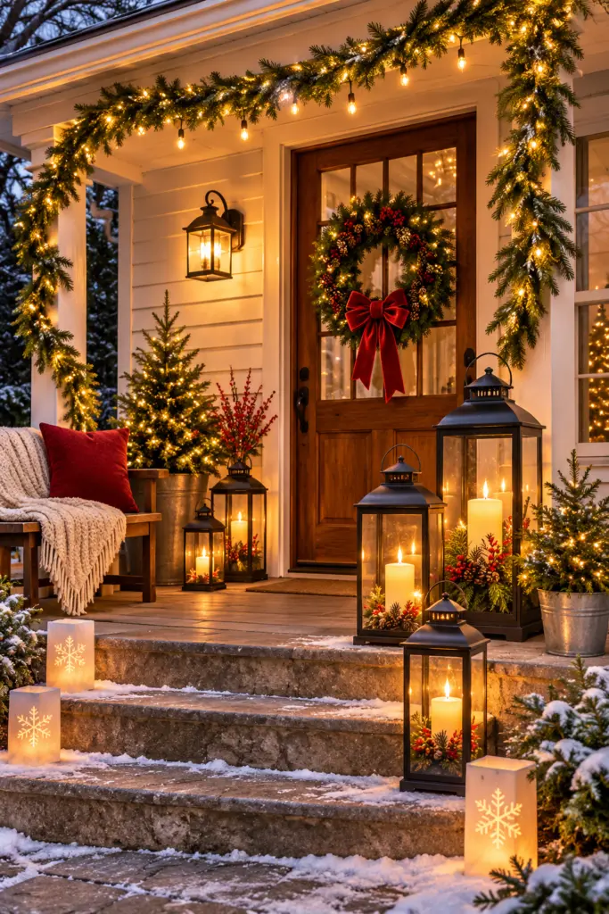 35+ DIY Outdoor Christmas Decorations 7 Outdoor Christmas Decorations With Glowing Lanterns