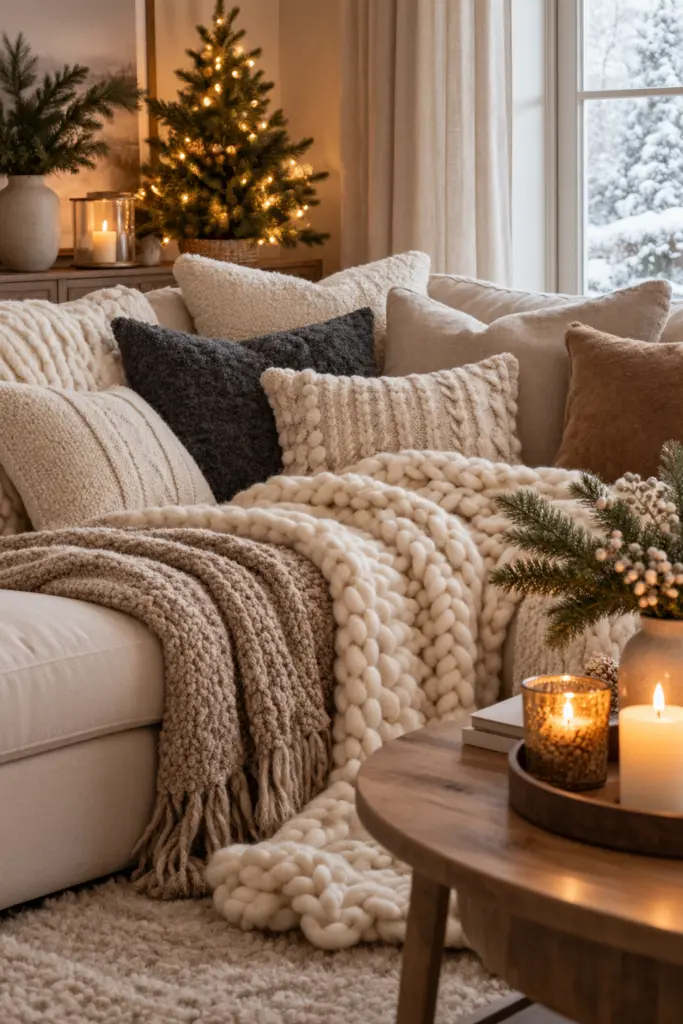 Cozy Winter Sofa by Candlelight