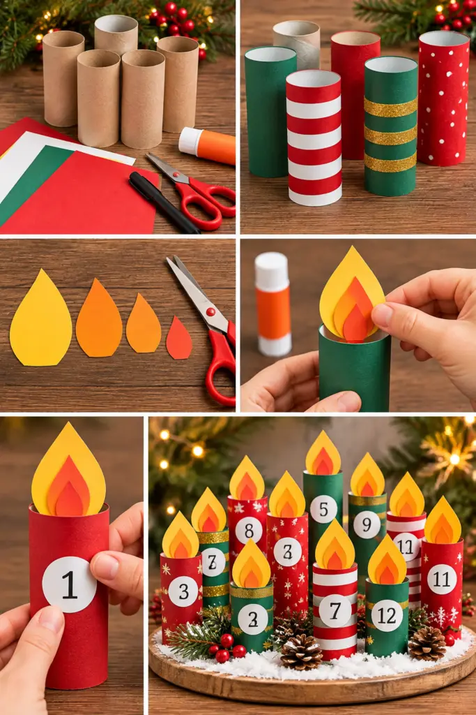 Cardboard Tube Advent Candles