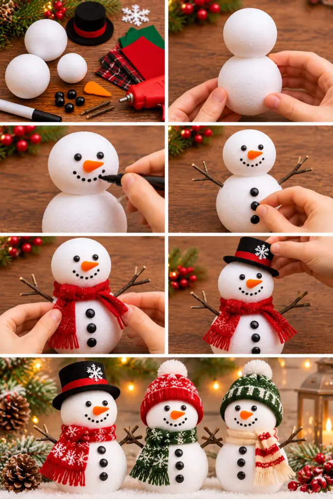 Colorful DIY Snowman Decorations