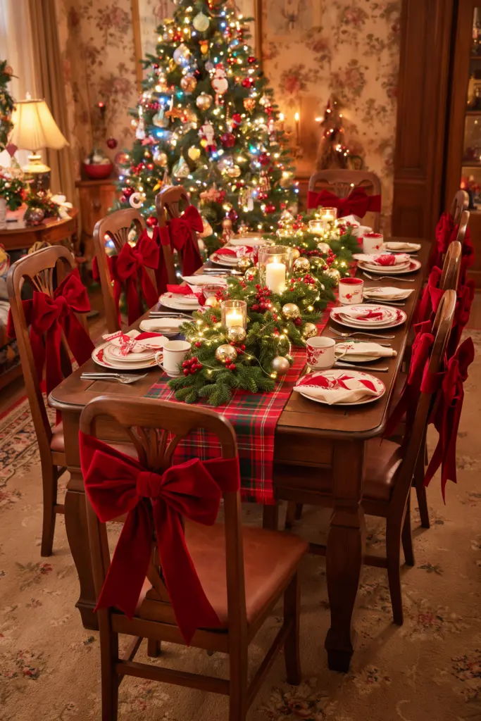 90s Christmas Aesthetic - 30 Cozy Magical Holiday Decorating Ideas 14 Nostalgic Christmas Dining Room Ideas