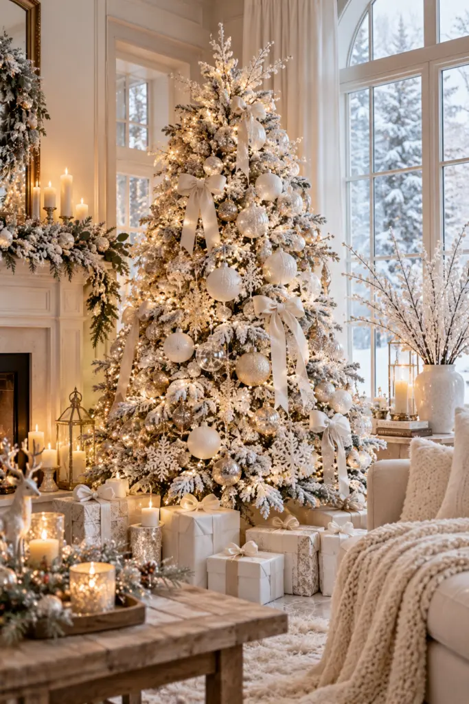 Snowy White Christmas Trees