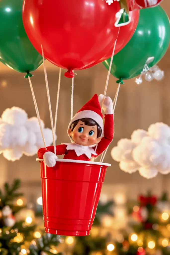 Elf Is Trapped in a Balloon Basket
