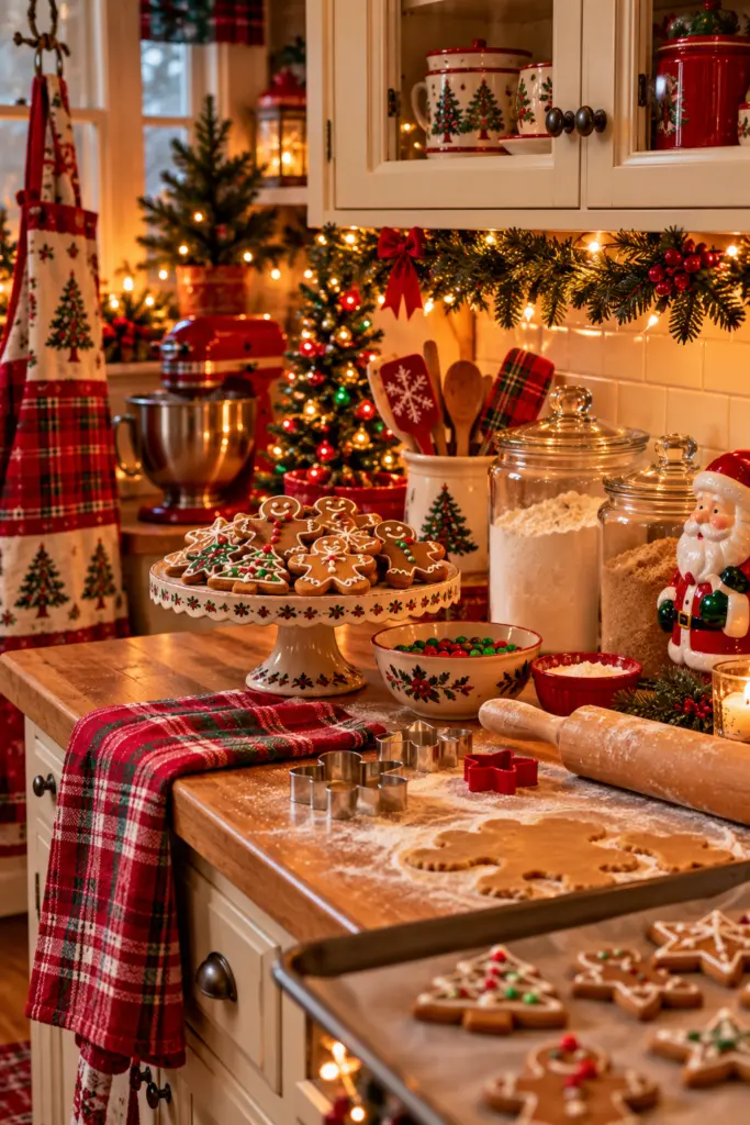 90s Christmas Aesthetic - 30 Cozy Magical Holiday Decorating Ideas 14 cozy Christmas baking corner