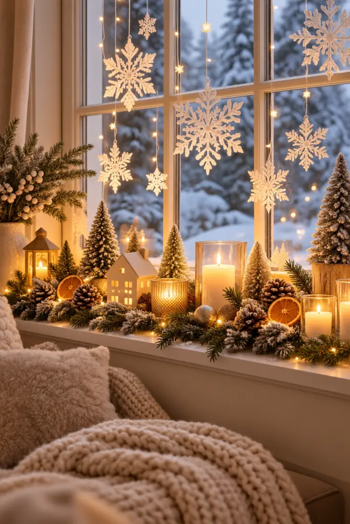 Festive Winter Window Display