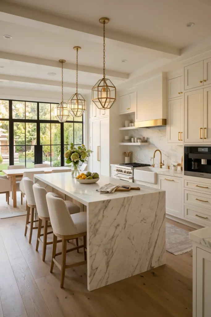 30 Beautiful Open Kitchen Designs Ideas & Inspirations 10 Luxury Open Kitchen With Brass Accents