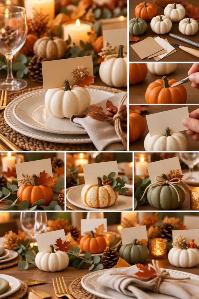 Mini Pumpkin Place Card Holders