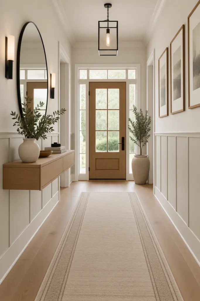 25+ Modern Wainscoting Entryway Ideas & Inspo 11 Minimalist Modern Wainscoting Entryway